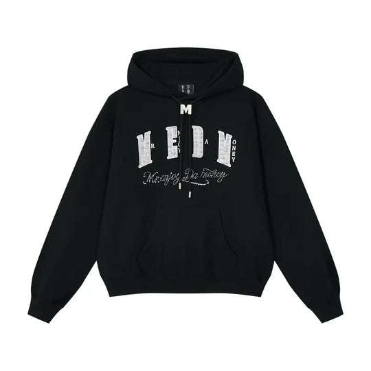 MEDM M Buckled Drawstring Pearl Logo Embroidered Hoodie | Face 3 Face