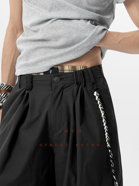 JHYQ Strap Detail Pleated Suit Shorts | Face 3 Face