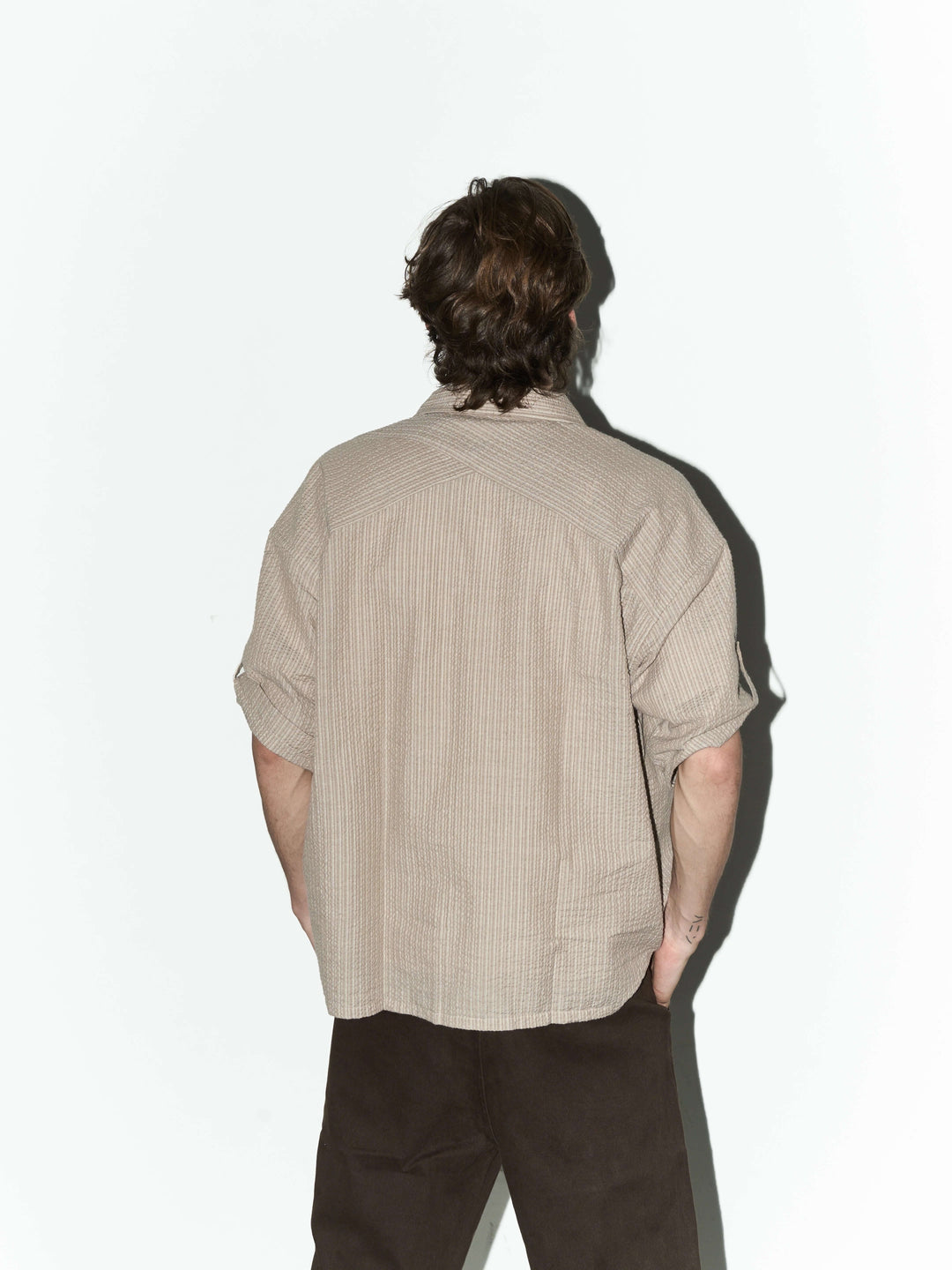 LIBERAFIT Cross Weave Striped Pique Short Sleeve Shirt | Face 3 Face