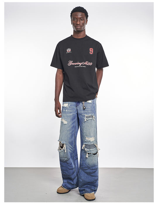 F3F Select Destroyed Washed Large Hole Jeans | Face 3 Face
