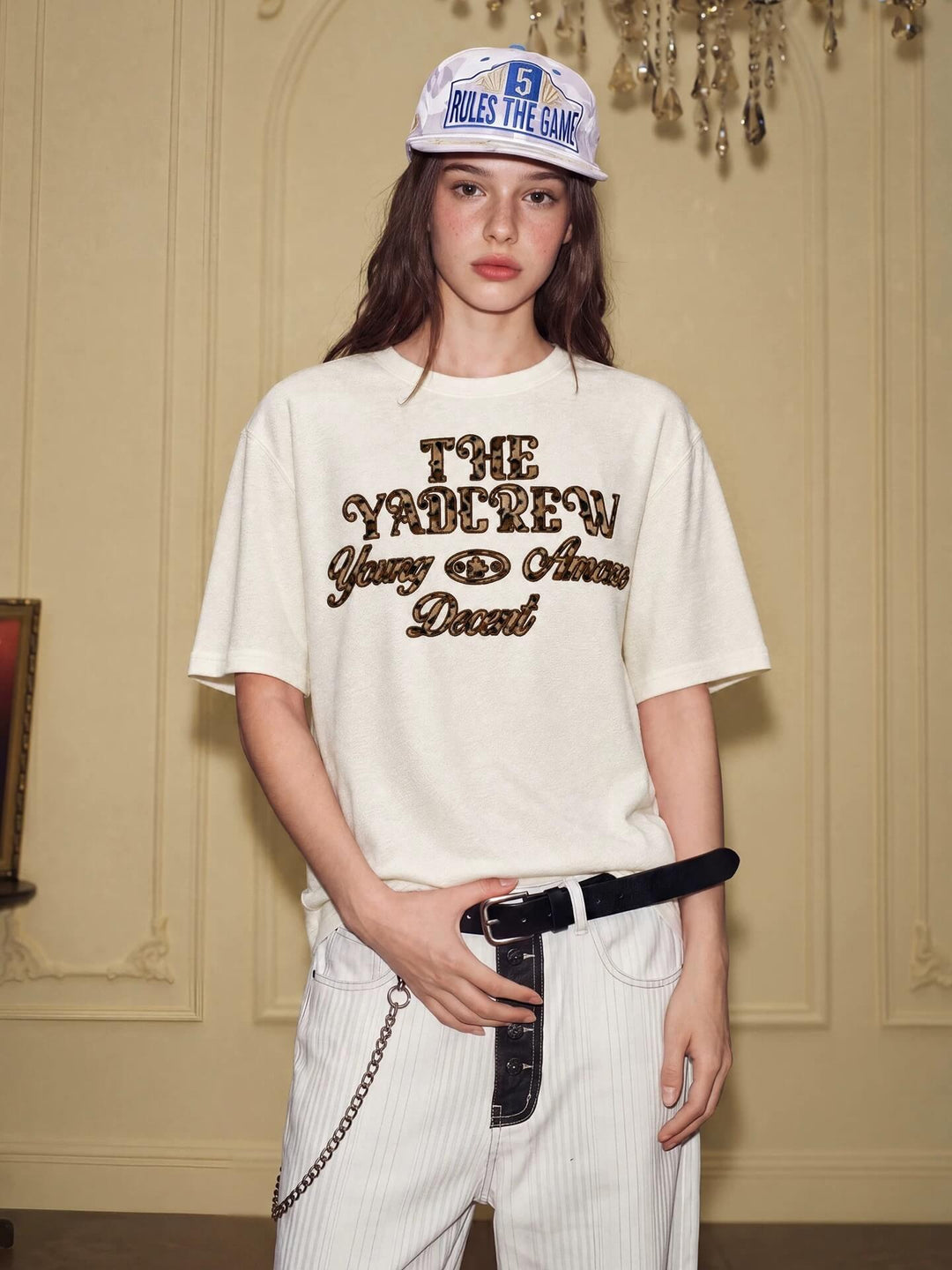 YADcrew Fuzzy Leopard Logo Patch Tee | Face 3 Face