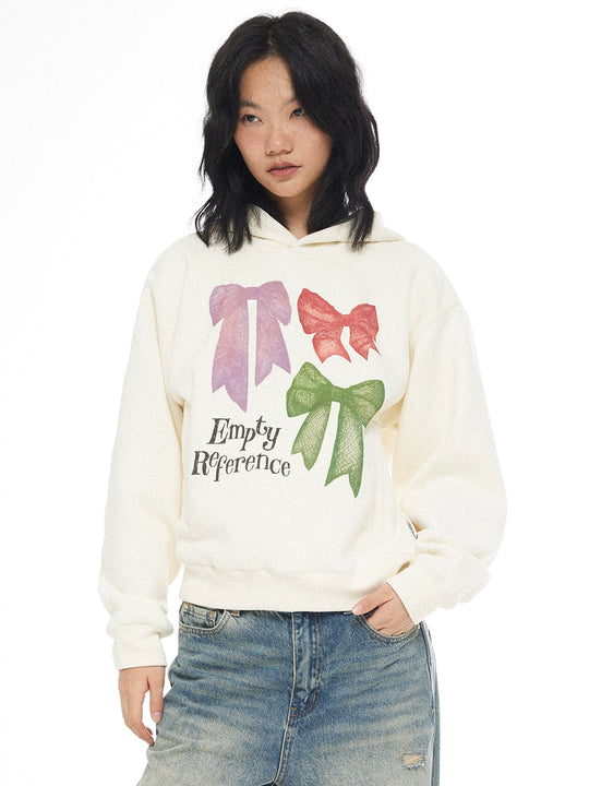 EMPTY REFERENCE Lace Bow Hand Painted Hoodie | Face 3 Face