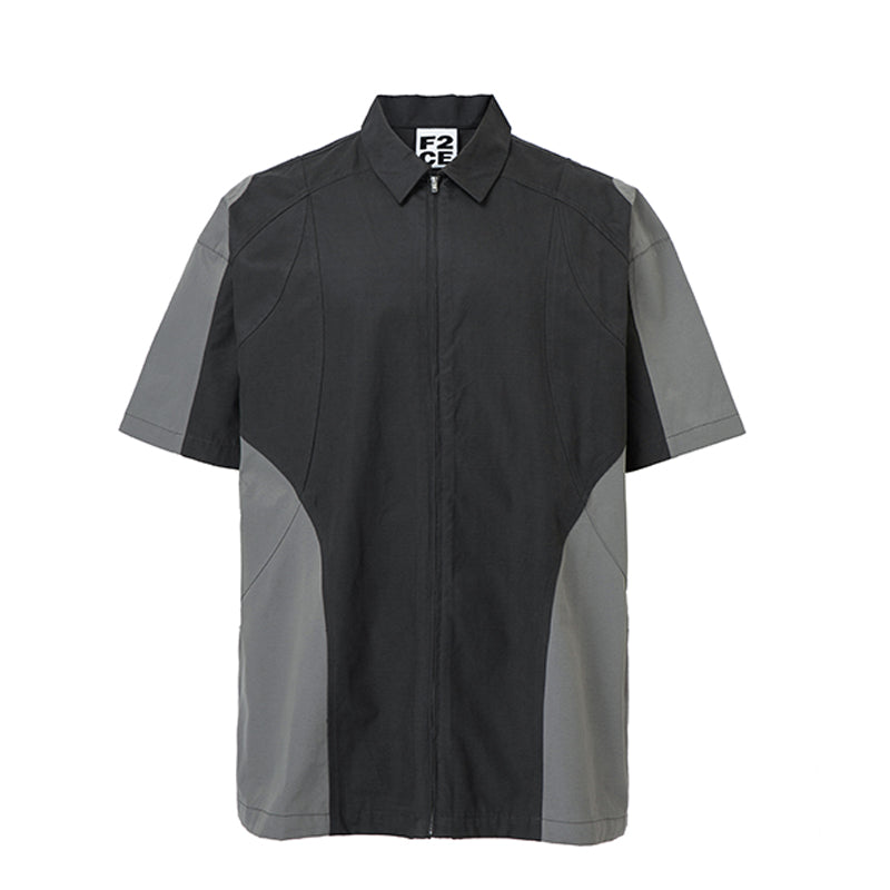 F2CE Patchwork Deconstructed Zipper Functional Shirt