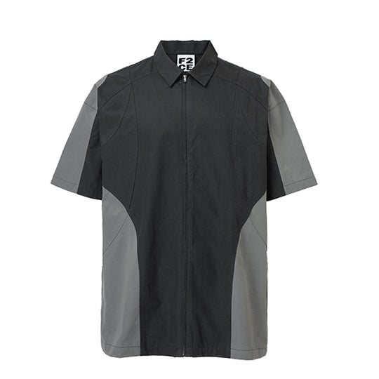 F2CE Patchwork Deconstructed Zipper Functional Shirt