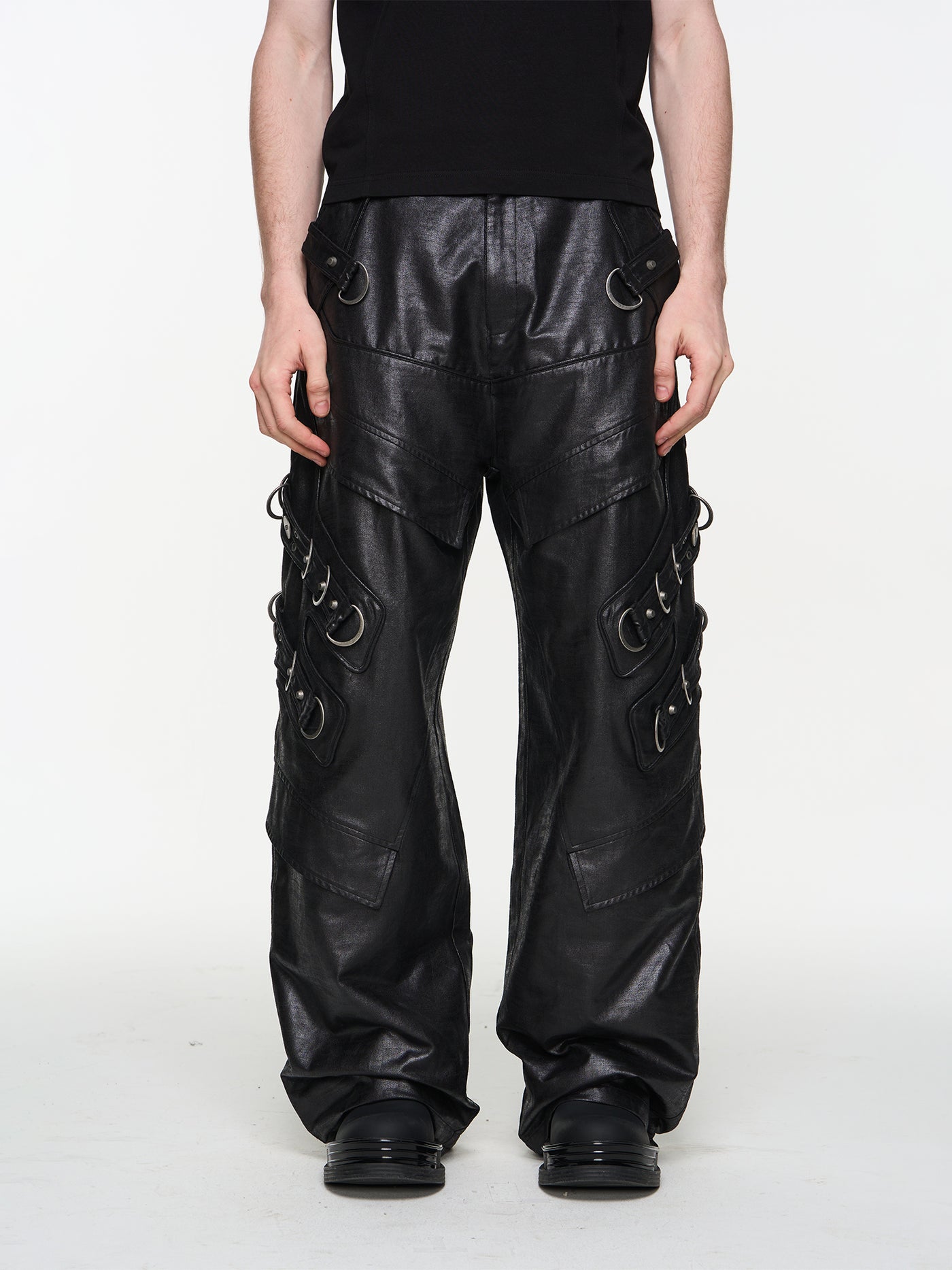 BLIND NO PLAN Heavy Duty Metal Decorative Biker Work Pants | Face 3 Face