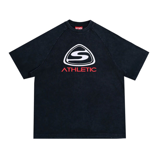 S45 Athletic Logo Distressed Raglan Short Sleeve Tee | Face 3 Face