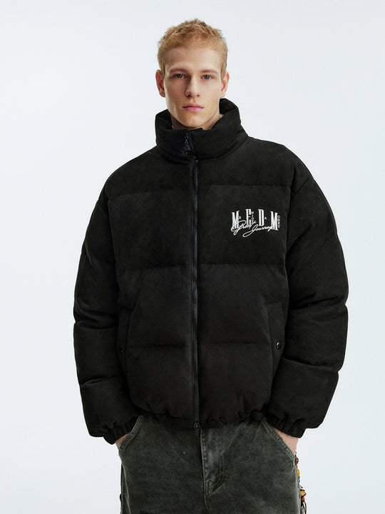 MEDM Suede 3D Embroidered Down Jacket | Face 3 Face