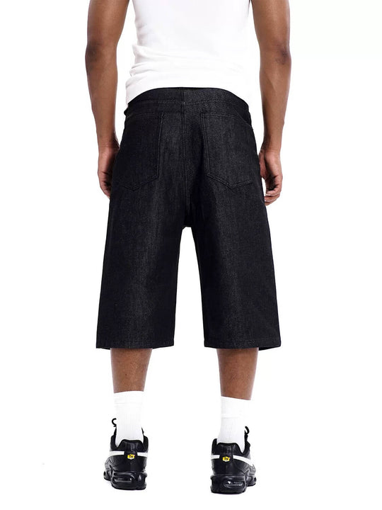 F3F Select Button Fly Baggy Denim Shorts