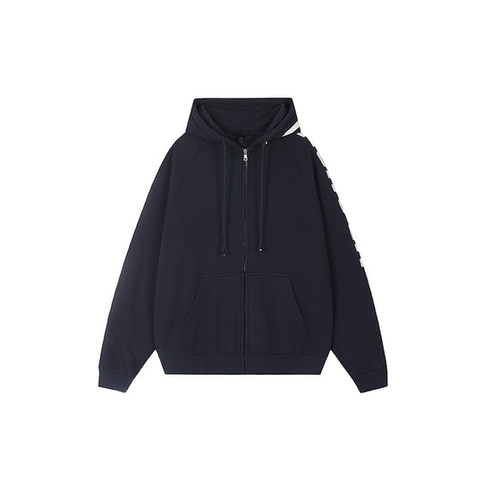 Achock Side Logo Print Zipper Hoodie