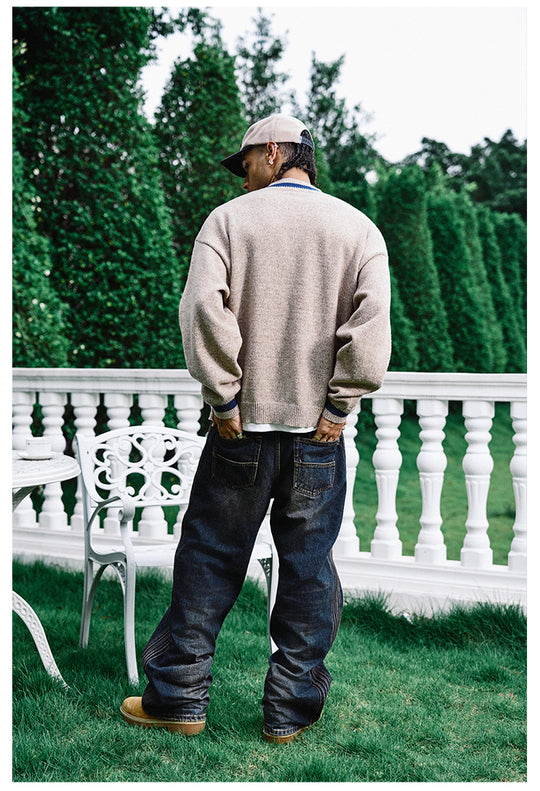 Remedy Embroidered V Neck Knit Sweater | Face 3 Face