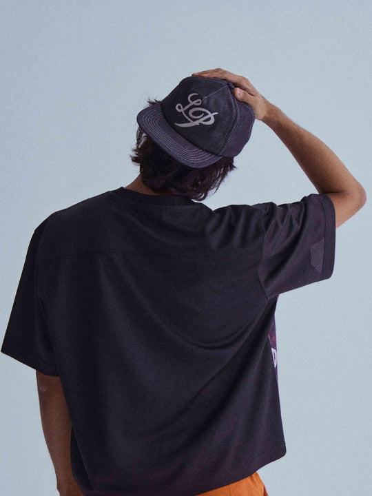 LIBERAFIT Chain Stitch Embroidered Denim Trucker Hat | Face 3 Face