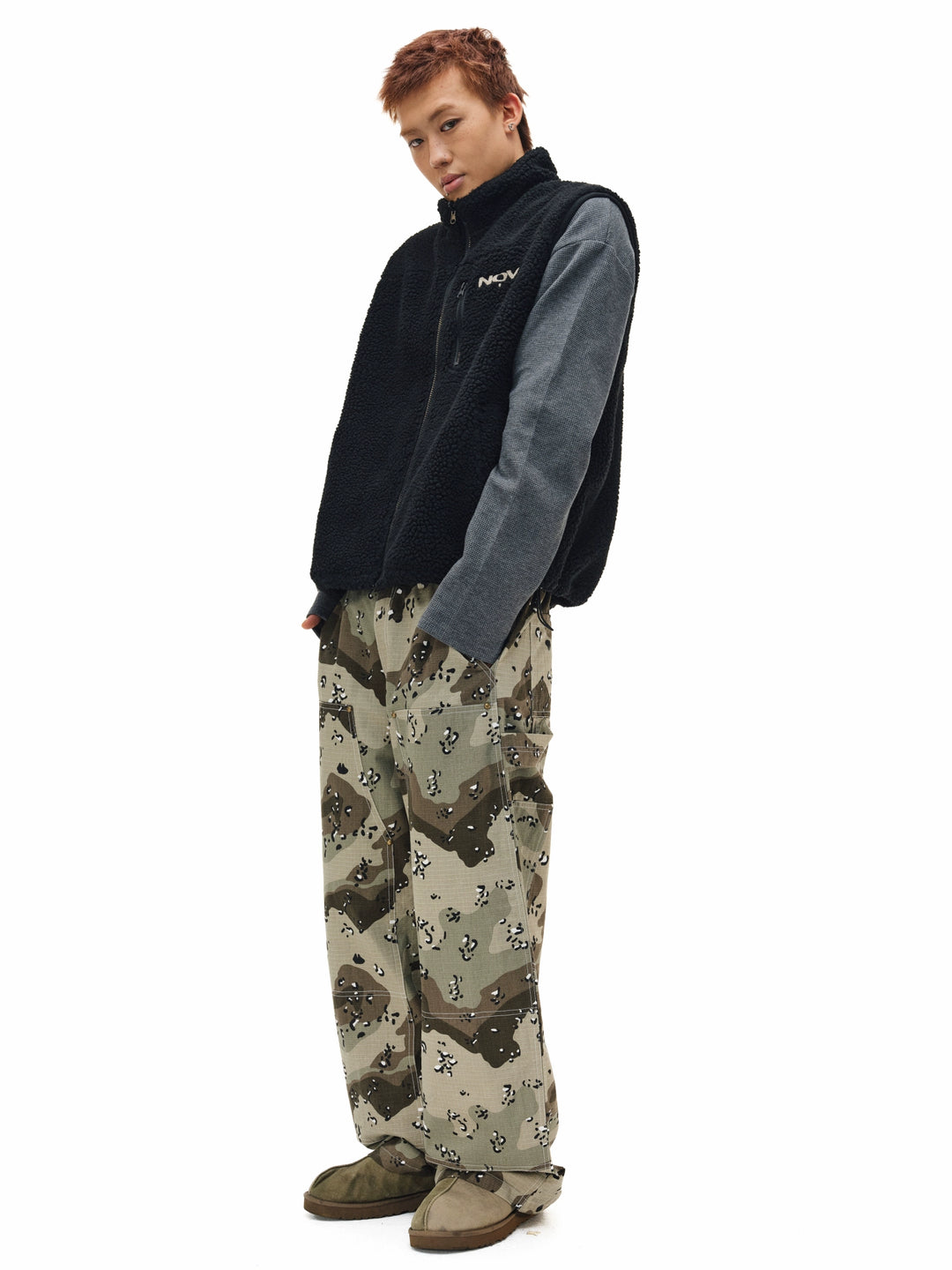 NOVACAM Camouflage Fleece Reversible Vest | Face 3 Face
