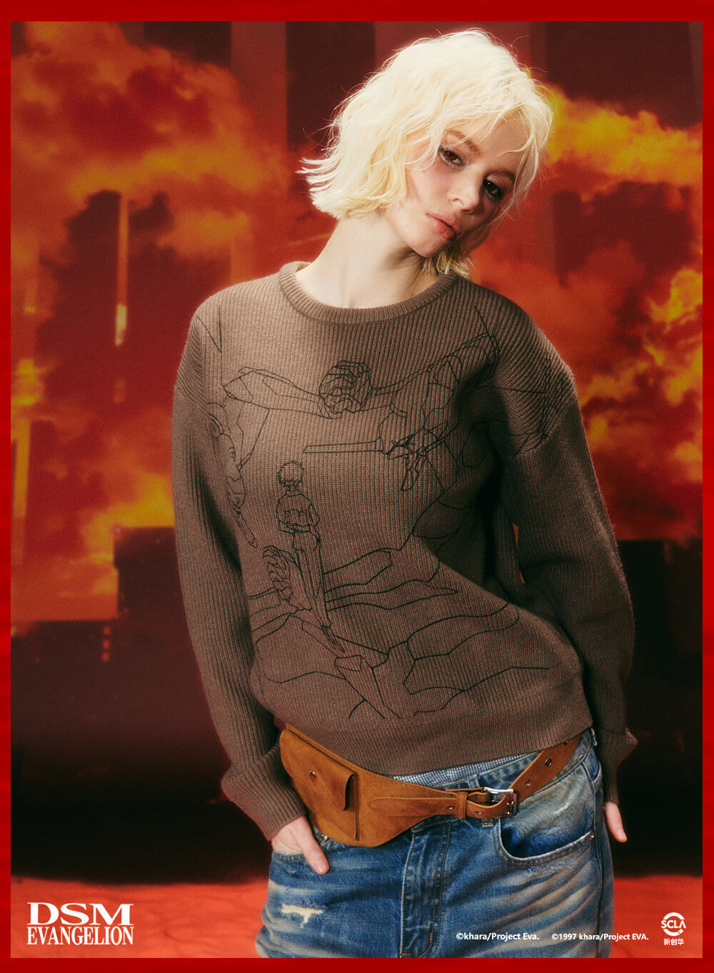 DSM x EVA Kaworu Inspired Print Knit Sweater | Face 3 Face