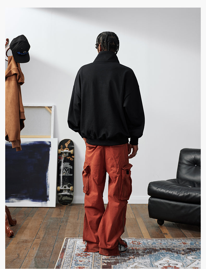 MEDM Half-Zip Logo Embroidered Sweatshirt | Face 3 Face