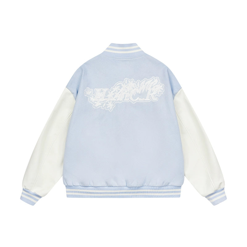 Harsh and Cruel White Lace Floral Embroidered Baseball Jacket | Face 3 Face