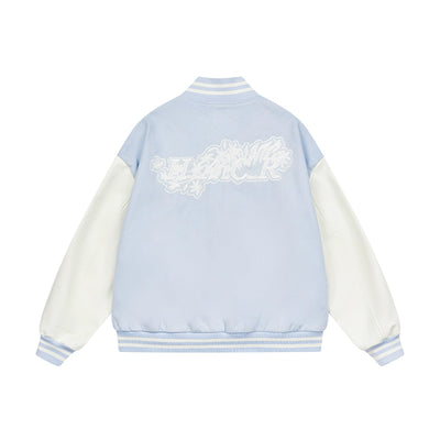 Harsh and Cruel White Lace Floral Embroidered Baseball Jacket | Face 3 Face