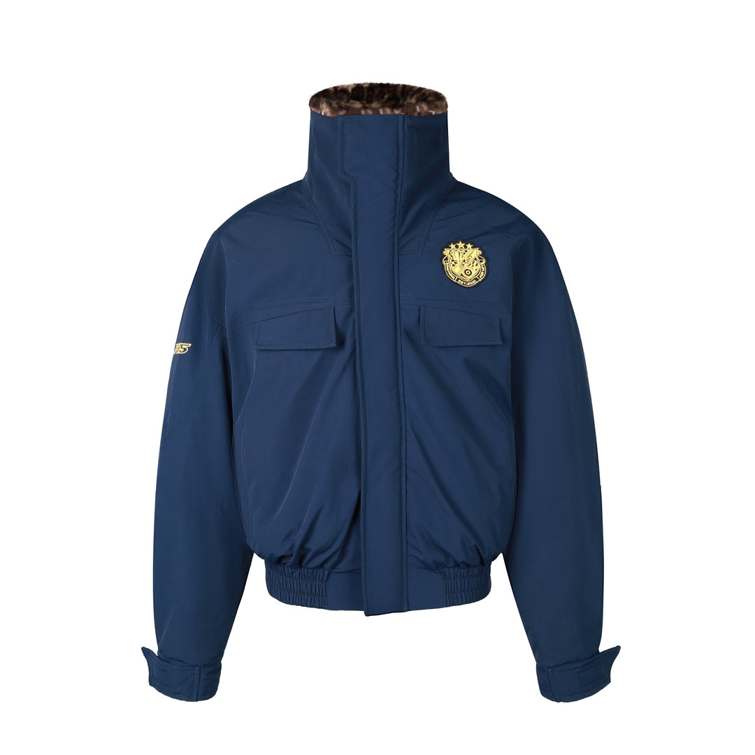 S45 Leopard Fur Lined Nylon Tactical Jacket | Face 3 Face