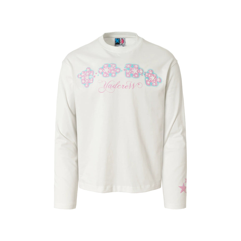 YADcrew Galaxy Star Puzzle Foam Print Long Sleeve Tee | Face 3 Face