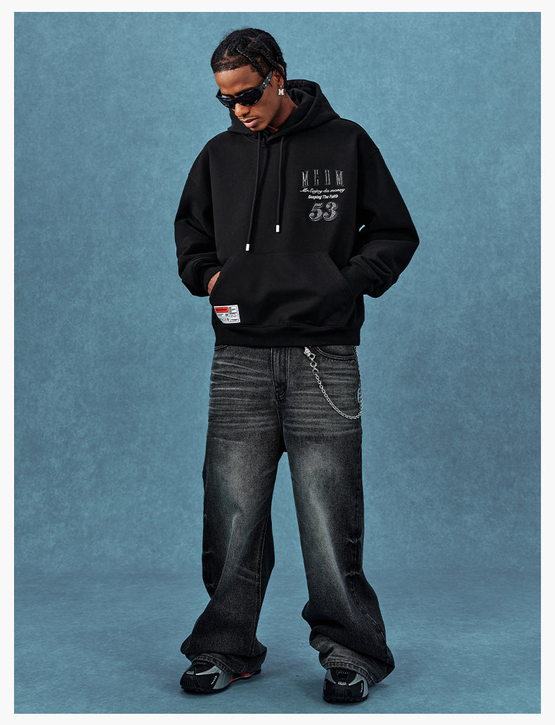 MEDM Rhinestone Star Logo Embroidered Hoodie | Face 3 Face