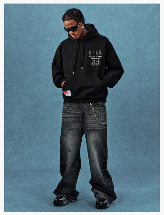 MEDM Rhinestone Star Logo Embroidered Hoodie | Face 3 Face