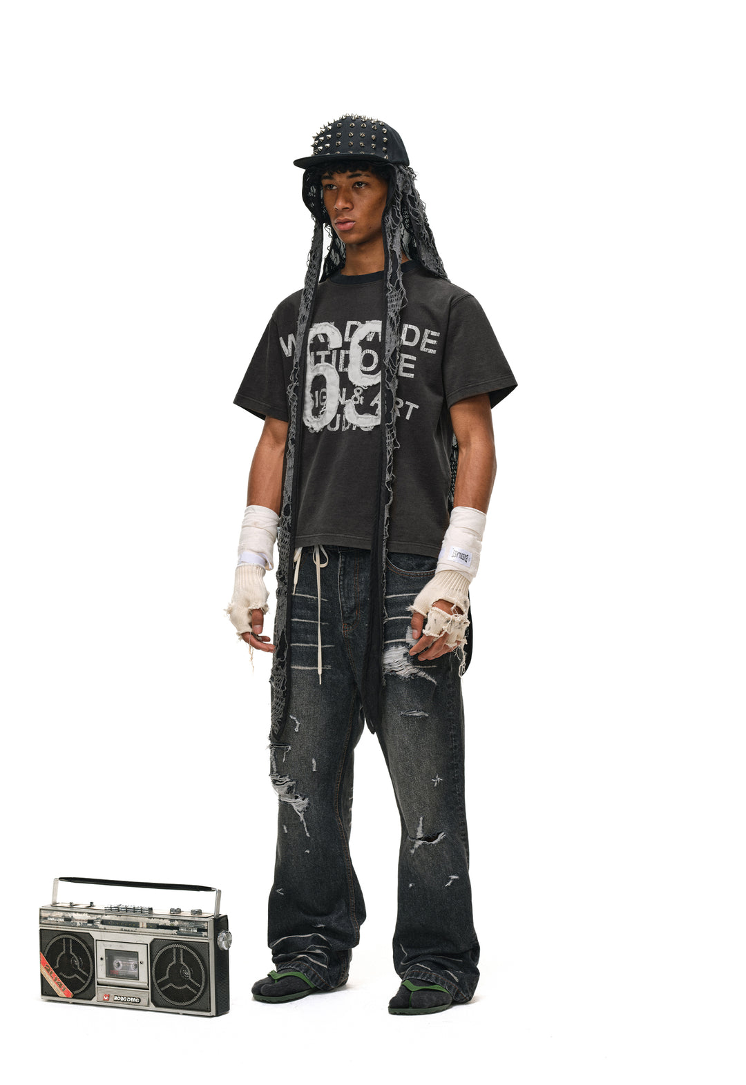 ANTIDOTE Vintage Washed Patch Embroidery Tee | Face 3 Face