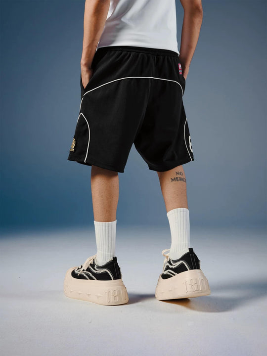 1807 Contrast Piping Sport Sweat Shorts | Face 3 Face