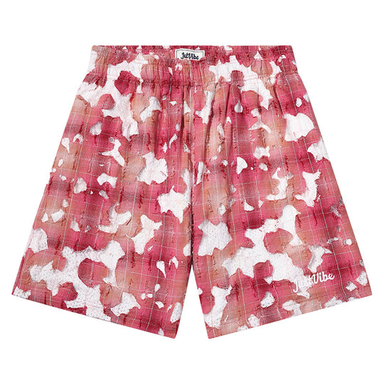 JUST VIBE Plaid Lace Trim Mesh Basketball Shorts | Face 3 Face