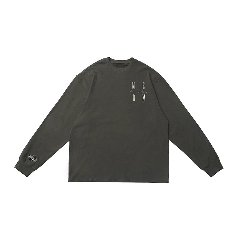 MEDM Standard Logo Embroidered Long Sleeve Tee | Face 3 Face