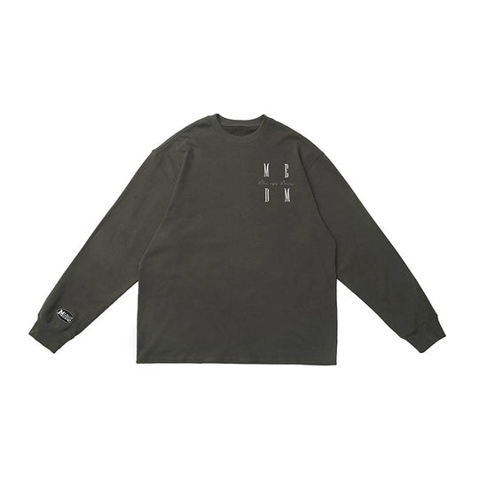 MEDM Standard Logo Embroidered Long Sleeve Tee | Face 3 Face