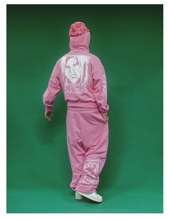 EVETS Anime Graphic Print Baggy Sweatpants | Face 3 Face