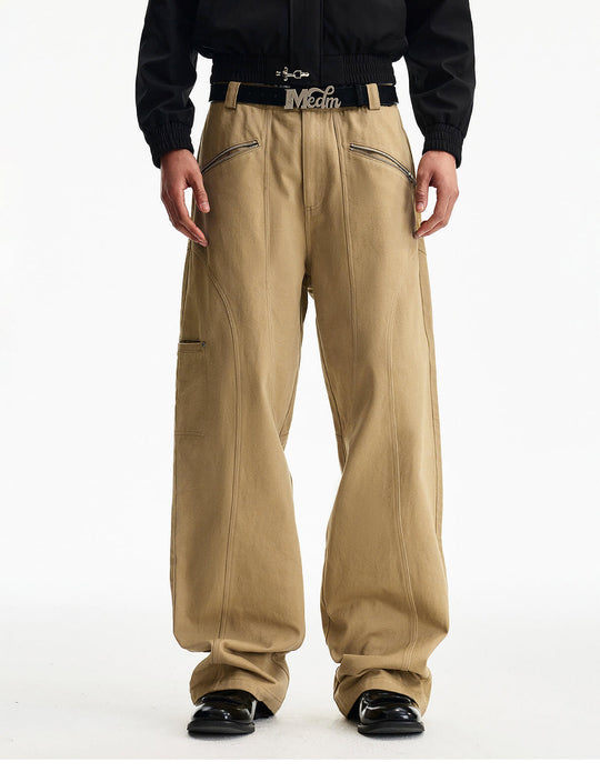 MEDM Structured Zip Pocket Work Pants | Face 3 Face