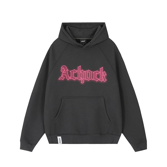 Achock Raglan Sleeve Logo Printed Hoodie