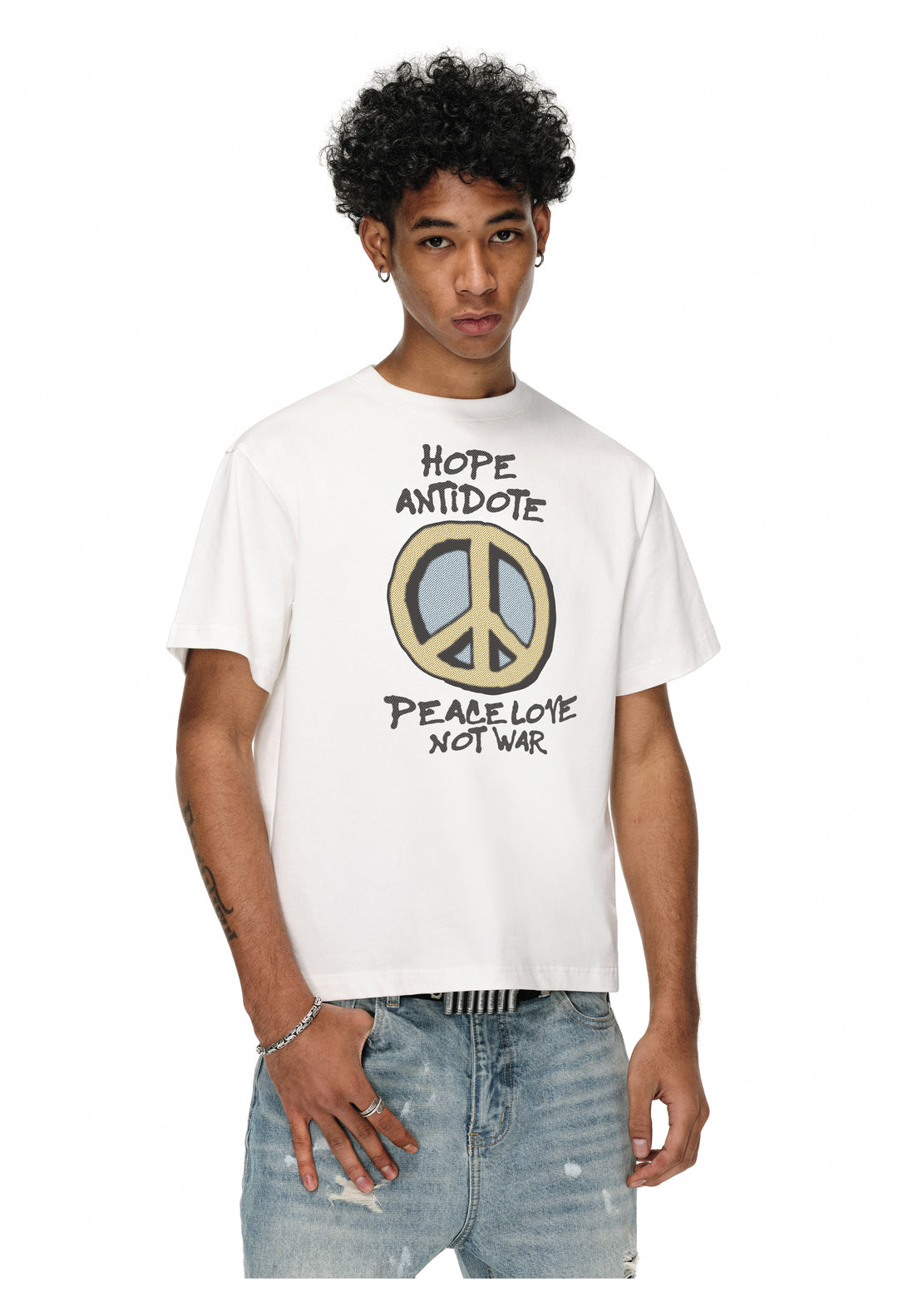 ANTIDOTE Hand-Painted Peace Symbol Tee | Face 3 Face
