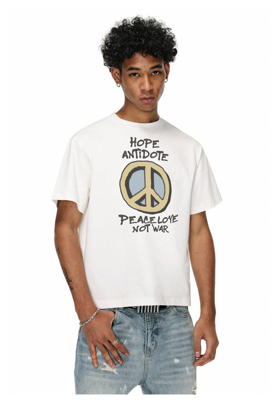 ANTIDOTE Hand-Painted Peace Symbol Tee | Face 3 Face
