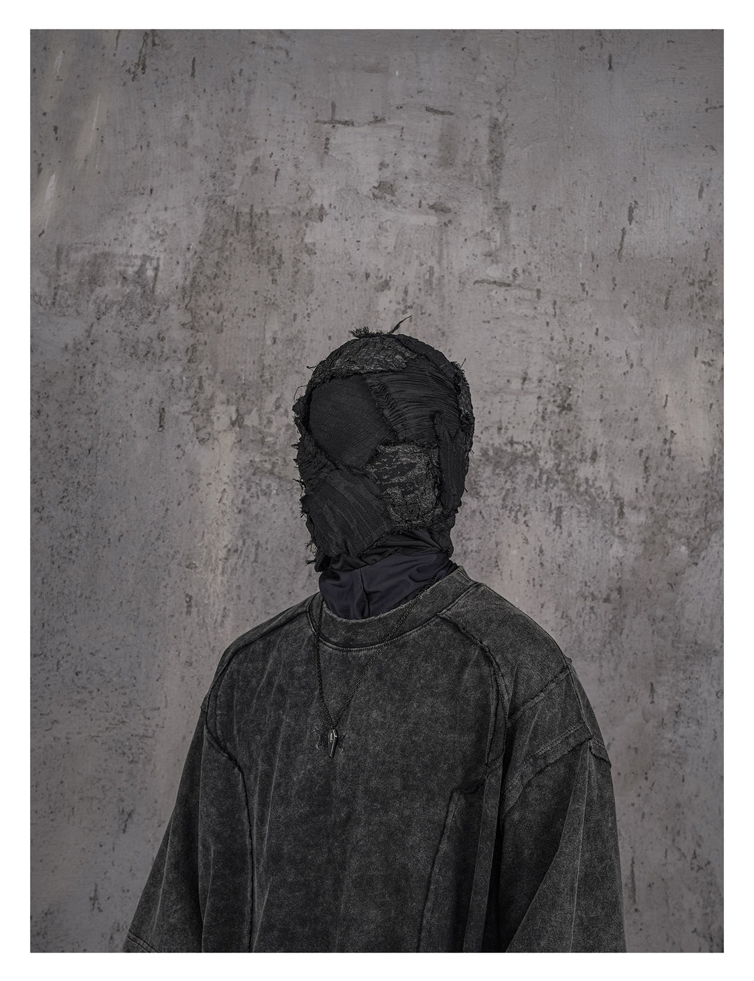 UNDERWATER Black Sand-Washed Faded Deconstructed Tee | Face 3 Face