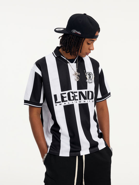 Small Town Kid Water Ripple Striped Polo Jersey | Face 3 Face