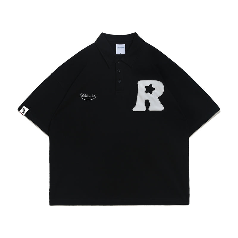 UNTILWERICH R Star Embroidery Short Sleeve Polo | Face 3 Face