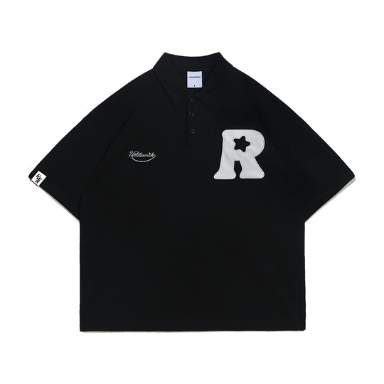 UNTILWERICH R Star Embroidery Short Sleeve Polo | Face 3 Face