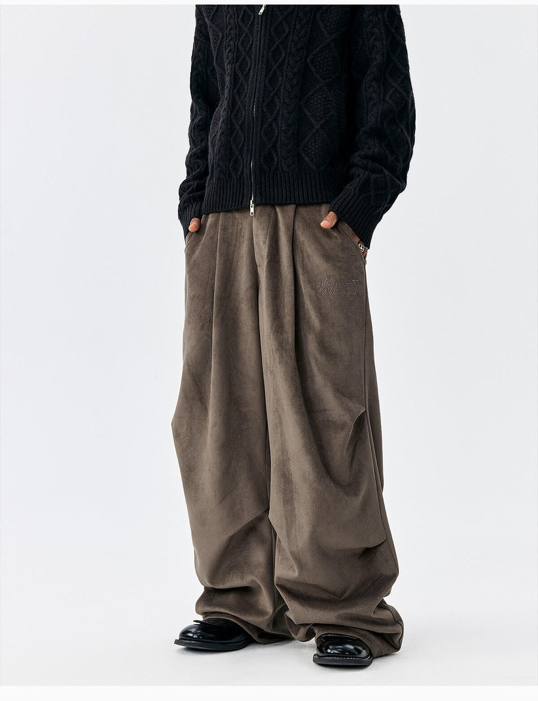 MEDM Drape Tuck Work Baggy Pants | Face 3 Face