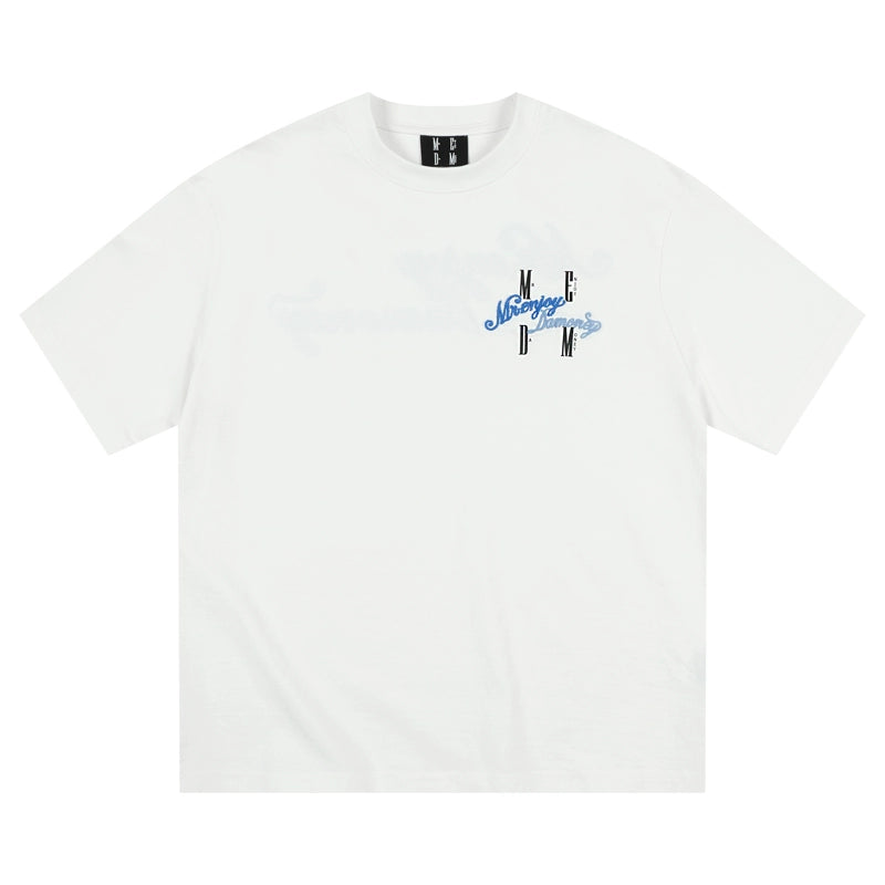 MEDM Fuzzy Embroidered Print Logo Tee | Face 3 Face