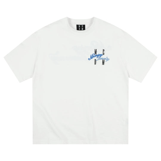 MEDM Fuzzy Embroidered Print Logo Tee | Face 3 Face
