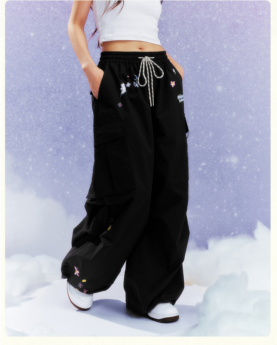 MEDM Floral Print Utility Cargo Pants | Face 3 Face