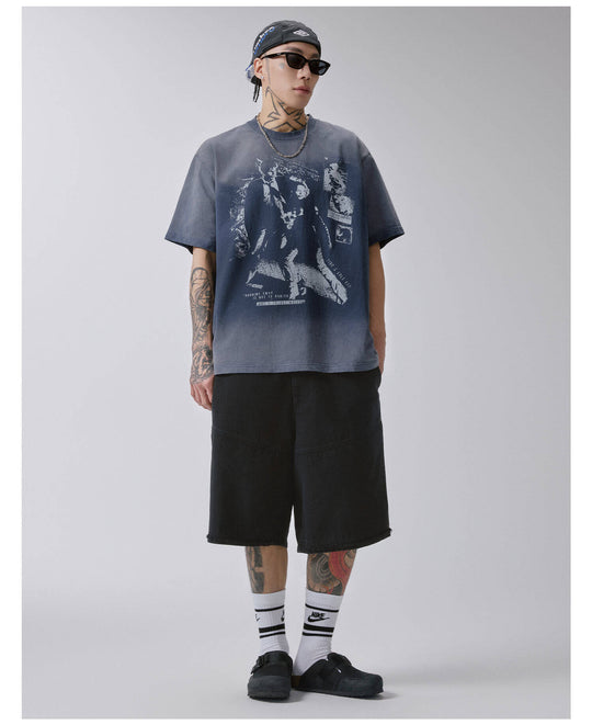 F2CE Black Washed Distressed Baggy Shorts | Face 3 Face