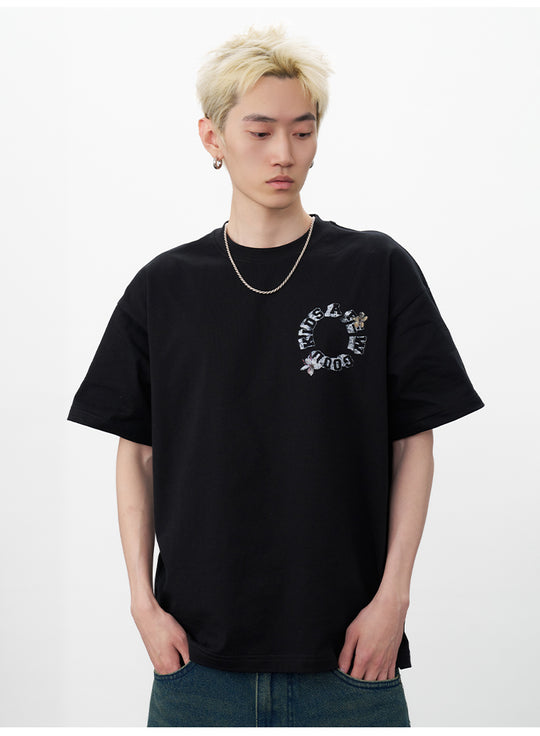 AFGK Ring Floral Logo Broken Print Tee | Face 3 Face