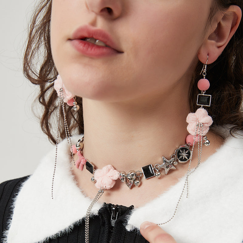 AWE Woven Flower Zirconia Chain Necklace | Face 3 Face