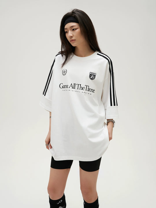 VOTE Black & White Striped Uniform Jersey Tee