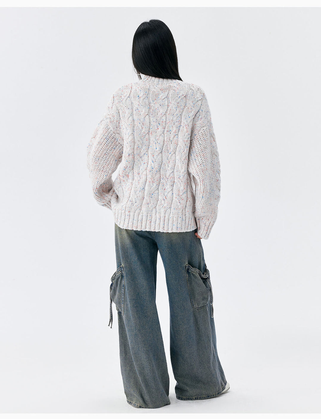 MEDM Speckled Cable Knit Cardigan | Face 3 Face