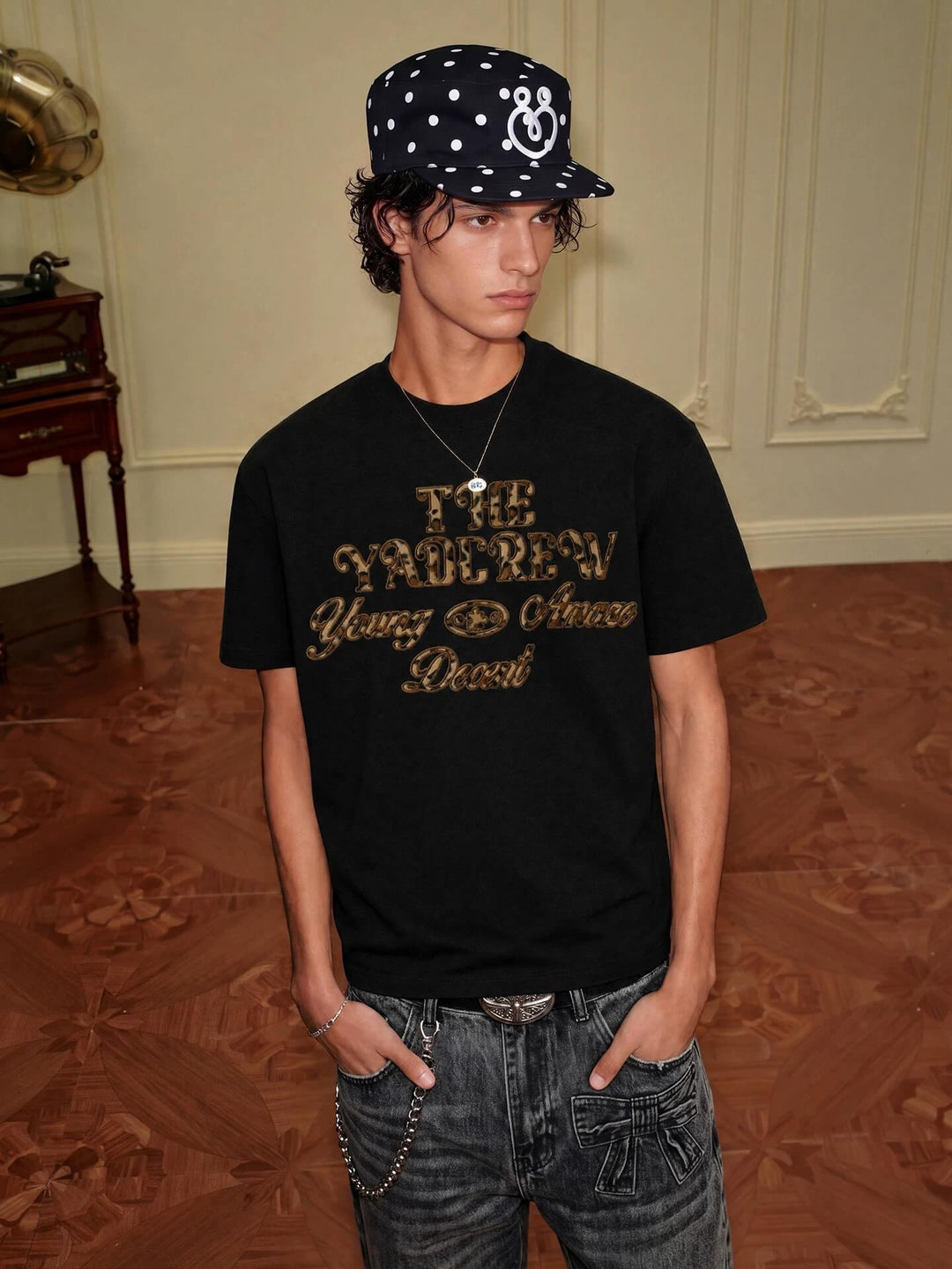 YADcrew Fuzzy Leopard Logo Patch Tee | Face 3 Face