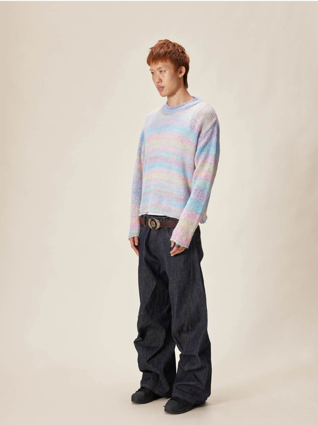 EVILKNIGHT(EK) Gradient Striped Knit Sweater | Face 3 Face