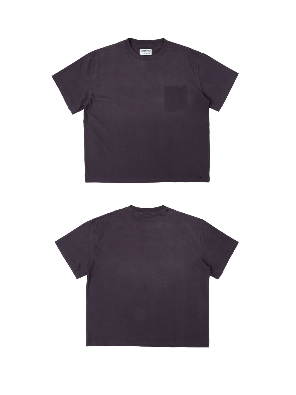 LIBERAFIT Vintage Washed Distressed Basic Short Sleeve Tee